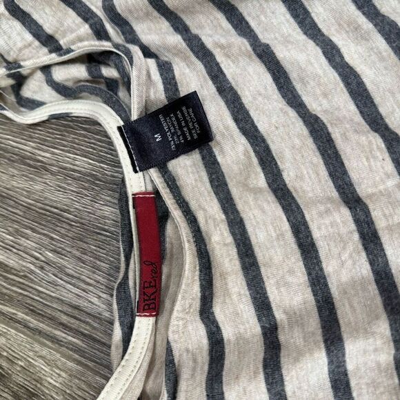 BKE Red Striped Long sleeve cream and Gray Shirt - Picture 3 of 4
